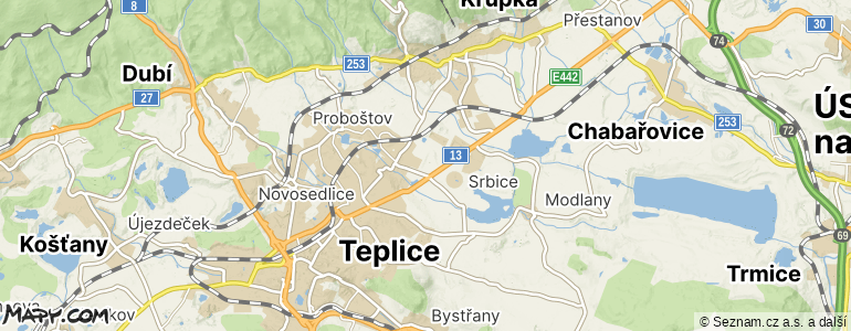 Mapa místa inzerátu — Teplice - Sobědruhy