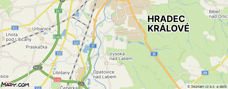 Mapa místa inzerátu — Hradec Králové - Roudnička