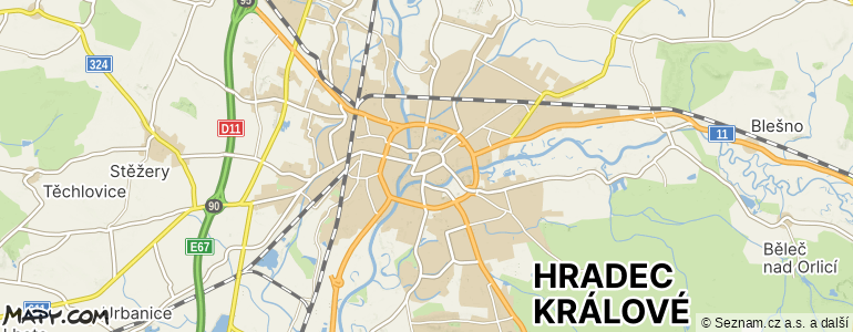Mapa místa inzerátu — Hradec Králové