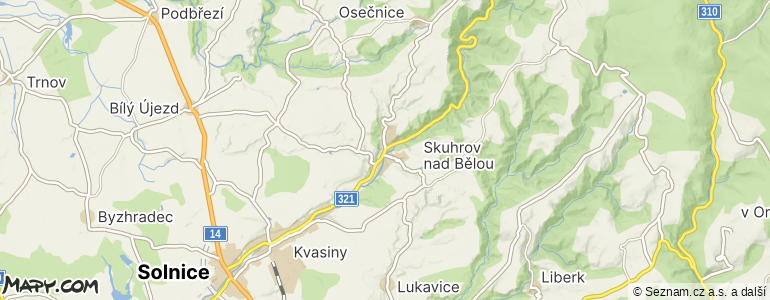 Mapa místa inzerátu — Skuhrov nad Bělou