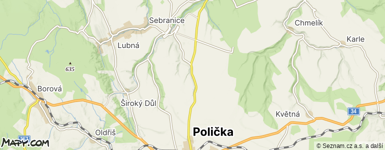 Mapa místa inzerátu — Polička - Lezník