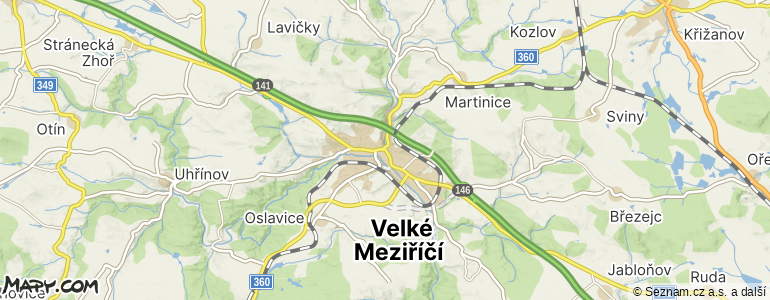 Mapa místa inzerátu — Velké Meziříčí