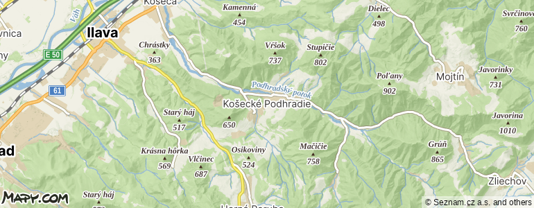 Mapa místa inzerátu — Košecké Podhradie