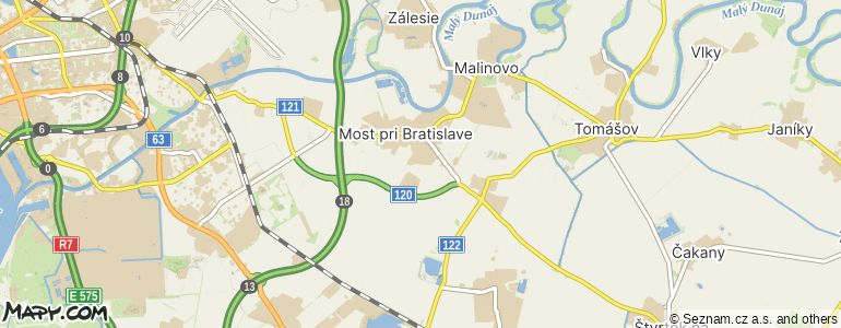 Mapa místa inzerátu — Most pri Bratislave