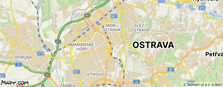 Mapa místa inzerátu — Ostrava