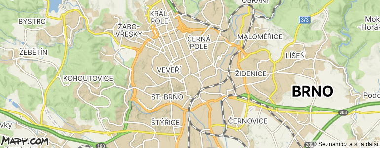 Mapa místa inzerátu — Brno