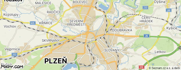 Mapa místa inzerátu — Plzeň