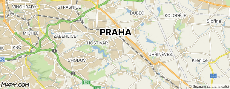 Mapa místa inzerátu — Praha 15