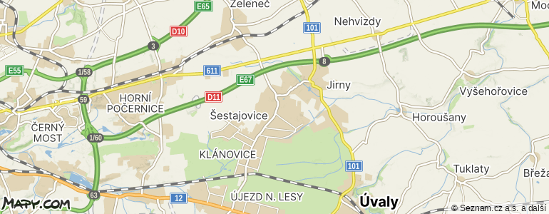 Mapa místa inzerátu — Šestajovice