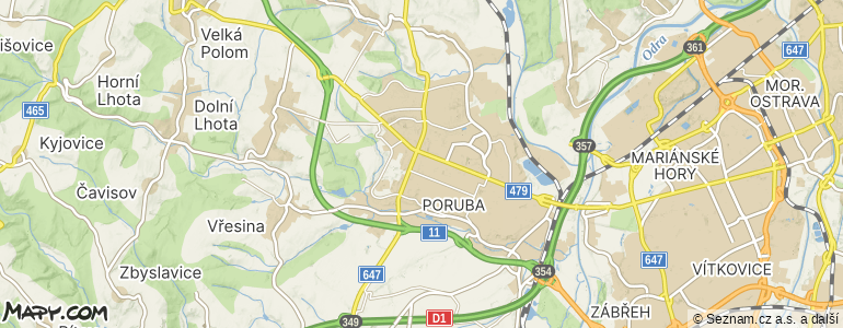 Mapa místa inzerátu — Ostrava - Poruba
