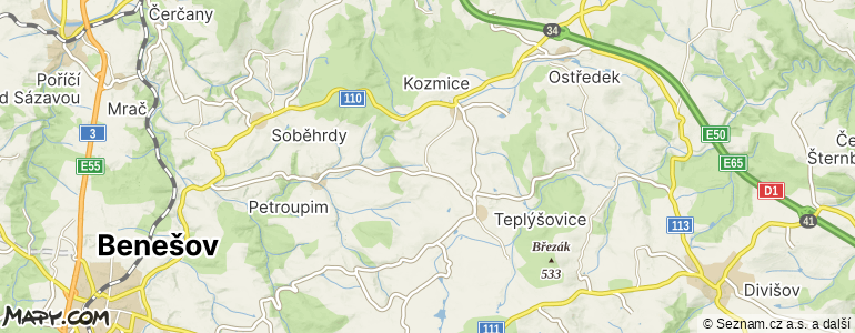 Mapa místa inzerátu — Kozmice - Kácova Lhota