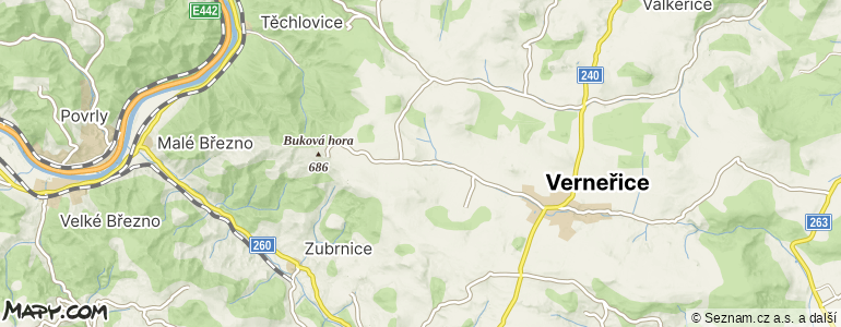 Mapa místa inzerátu — Verneřice - Příbram