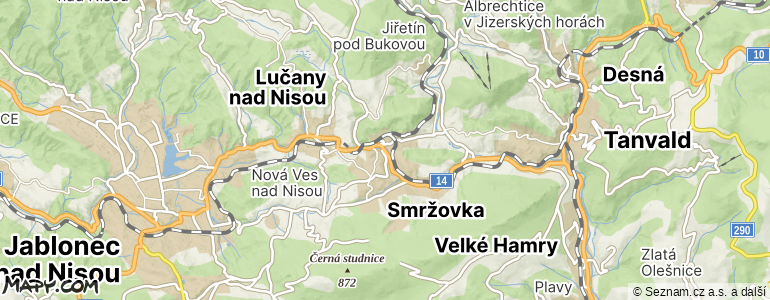 Mapa místa inzerátu — Smržovka