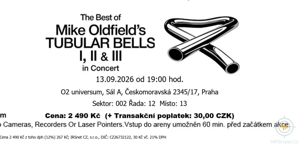 koncert MIKE TUBULAR BELLS  - PRAHA TUTO NEDĚLI