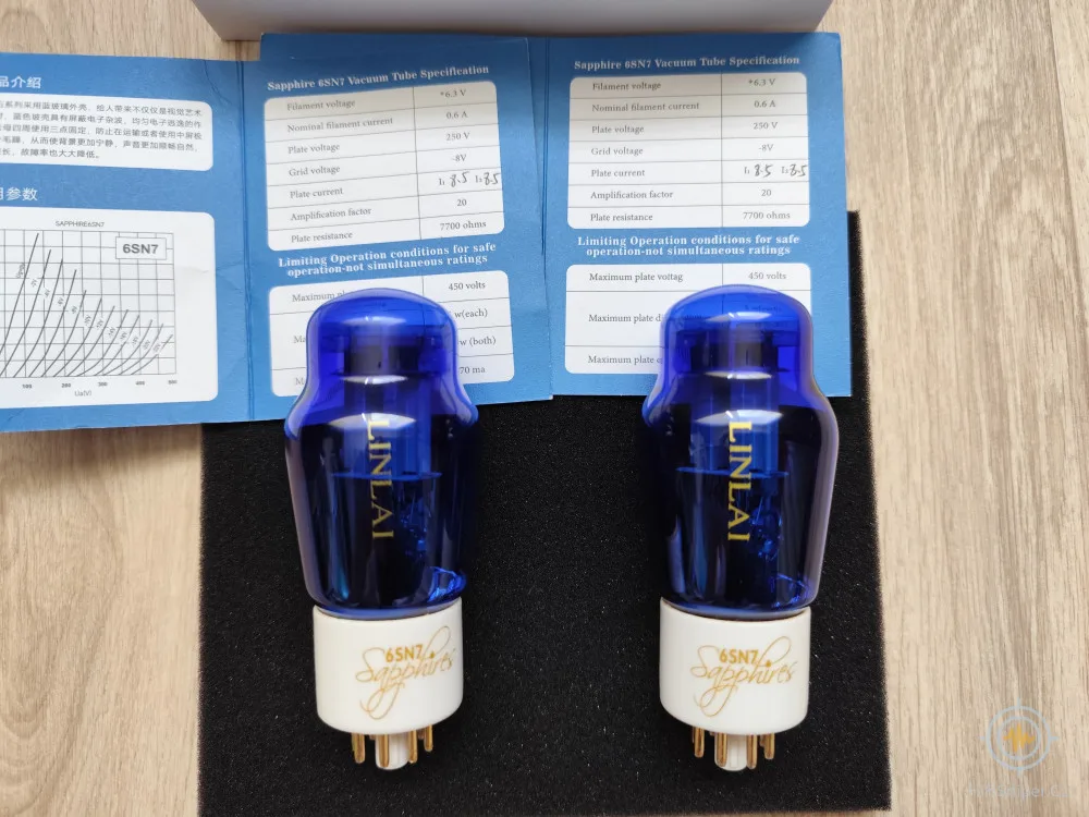 LinLai Sapphire 6SN7 elektronky - pár, TOP STAV