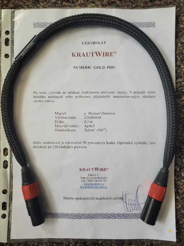 Krautwire Numeric Gold Pro AES/EBU 0,5m